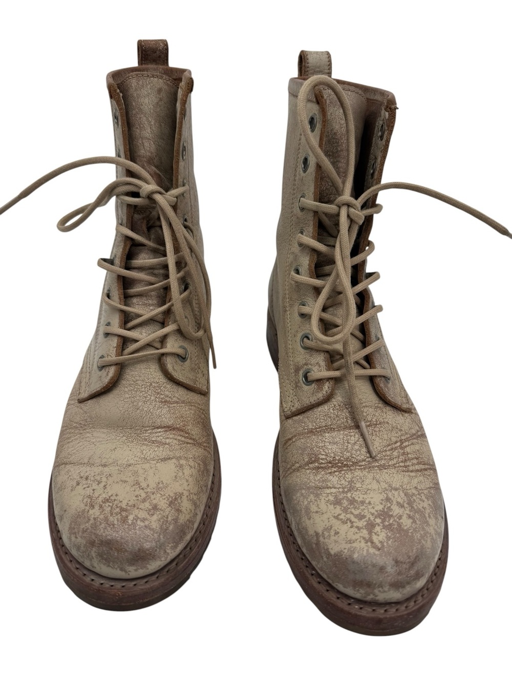 FRYE Veronica Flex Combat Lace-Up Leather Women Boots Rustic Tan 8.5B - Picture 2 of 8